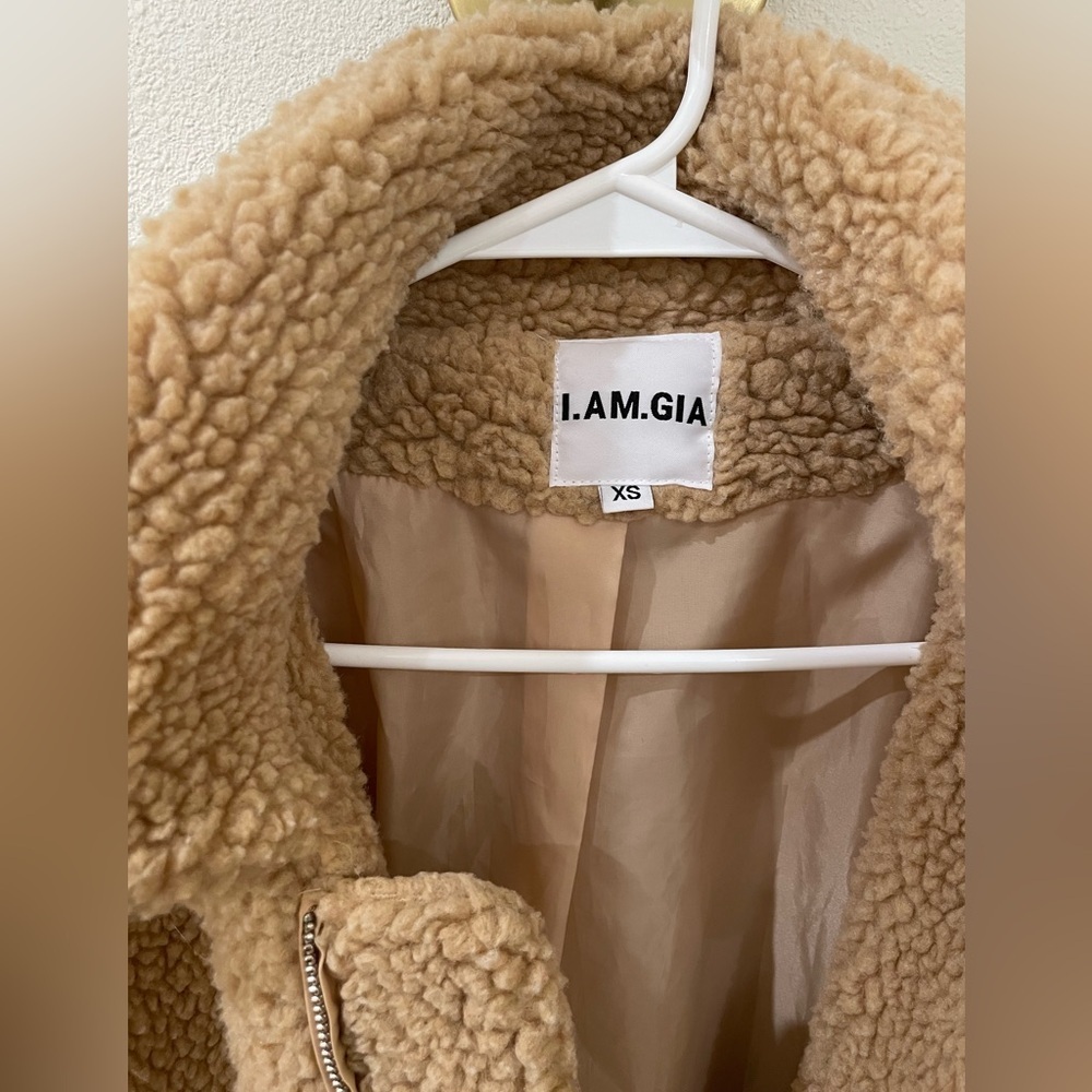I.AM.GIA Tan Oversized Teddy Fall Jacket - Picture 7 of 14